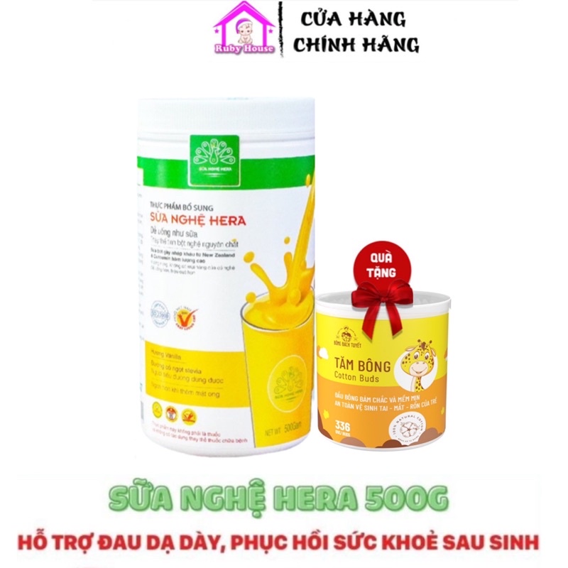 Sữa nghệ Hera hộp 500g chính hãng + tăm bông