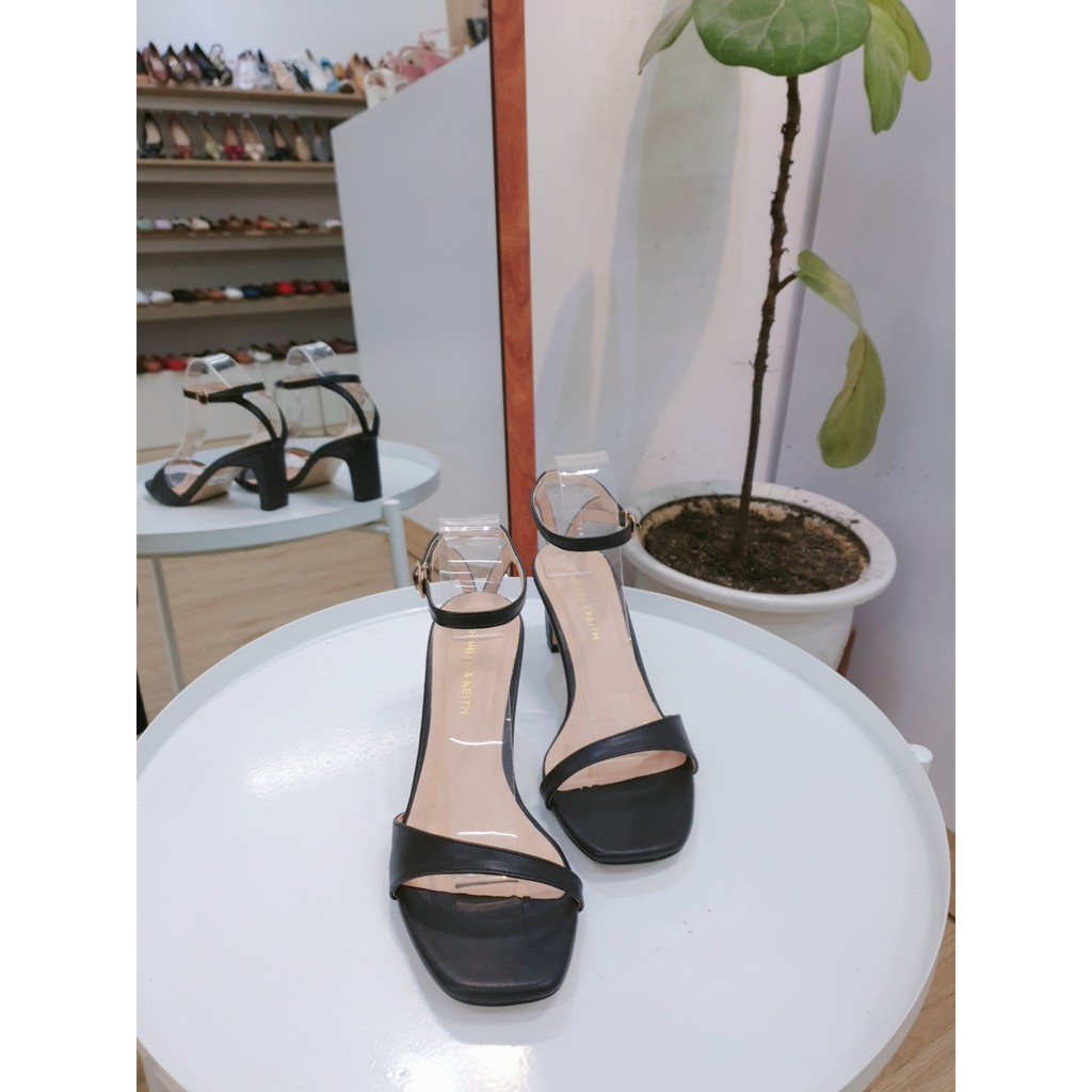 GIÀY SANDAL NỮ QUAI NGANG KHUYẾT GÓT DẸT CAO 7 CM