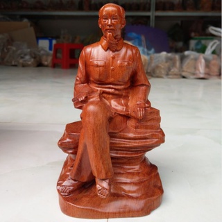 Tượng bác hồ gỗ hương đá.