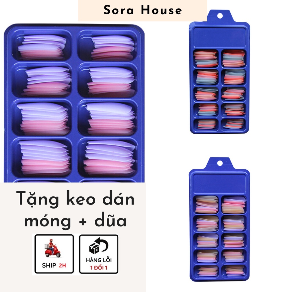 Bộ 100 Móng Tay Giả | Set 100 Nail Box Móng Giả Kháng Nước Tặng Keo Dán Móng