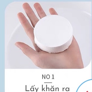 (COMBO 3 Khăn) Khăn Tắm Viên Nén - Khăn Tắm Nén Du Lịch Bằng Cotton Rửa Mặt  An Toàn Tiện Lợi Dùng Một Lần (MS: 01596)