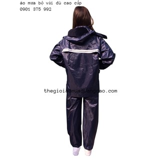 Bộ quần áo mưa vải dù đủ size màu xanh đen