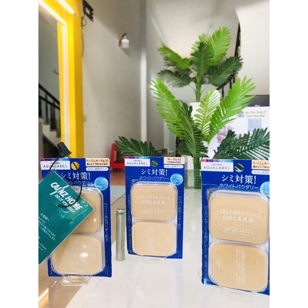 Lõi phấn phủ shiseido Aqualabel xanh đỏ Nhật Bản