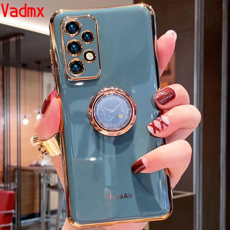 Ốp Điện Thoại Silicon Có Giá Đỡ Mạ Màu Sang Trọng Cho Samsung Galaxy A73 A55 A33 A23 A03 M52 A03S A13 5G F62 M62