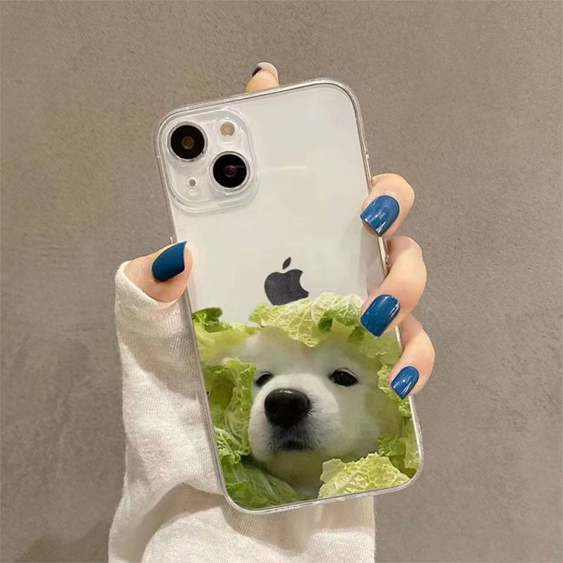 Ốp điện thoại mềm in hình cún trong suốt thích hợp cho iPhone 11 12 / 13 pro max 6S / 7/8 Plus Xs Max XR 6Cxf