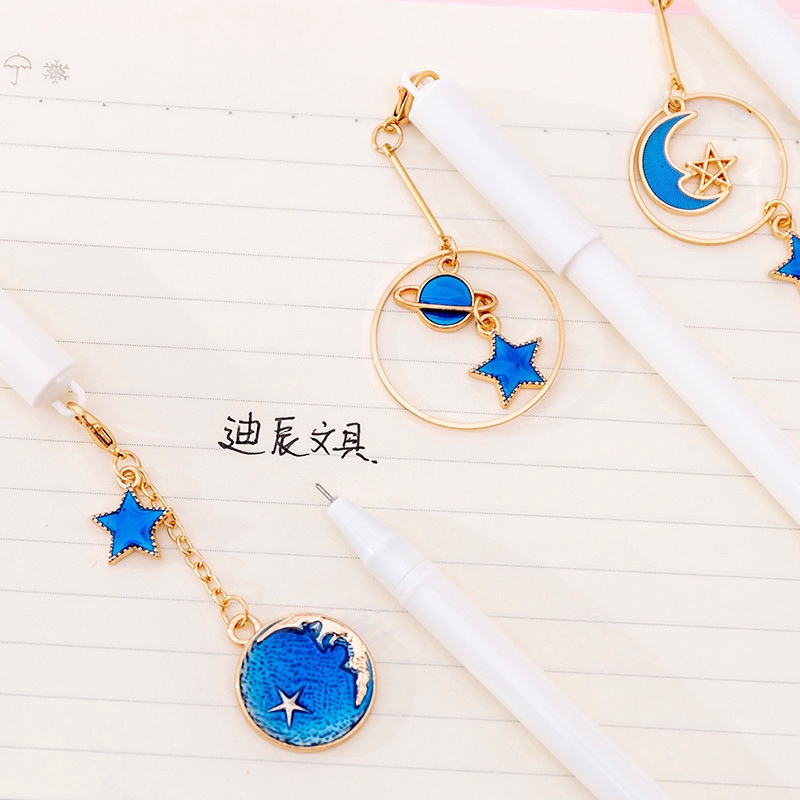 1 Chiếc Ins Cô Gái Trái Tim Hành Tinh Ngôi Sao Mặt Dây Chuyền Gel Bút Sáng Tạo Dễ Thương Mặt Trăng Mặt Dây Chuyền Bút Ký Sinh Viên