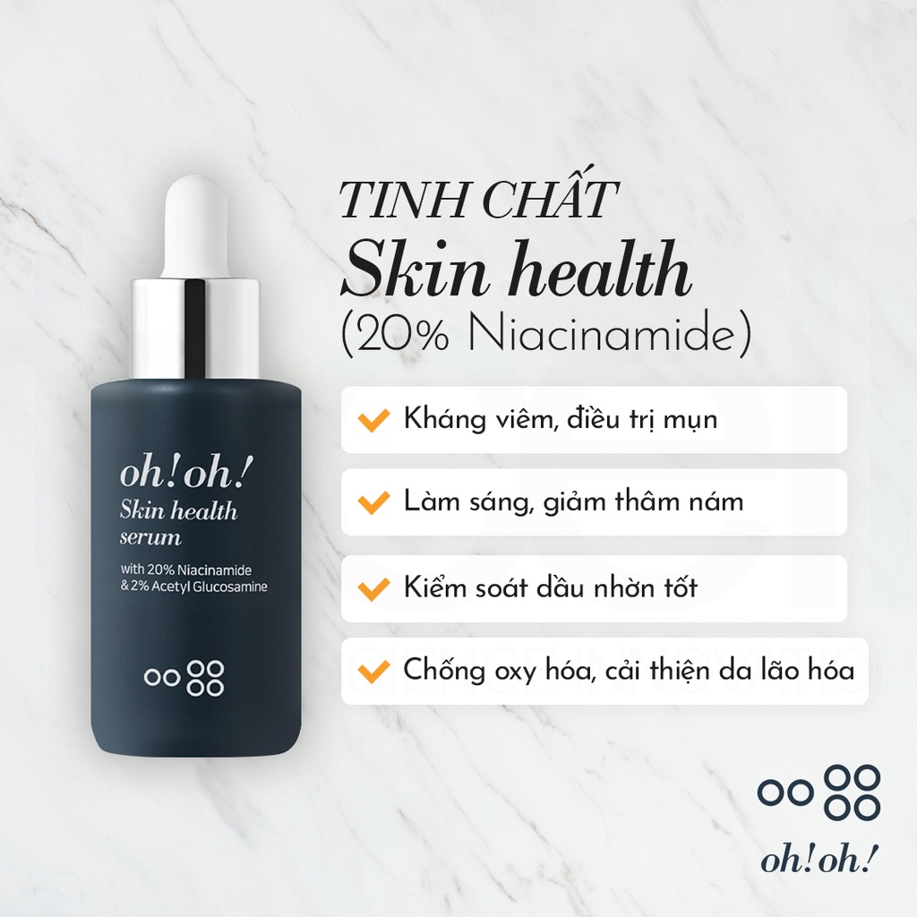 Niacinamide 20%  Serum Oh! Oh! dưỡng sáng da, giảm thâm nám, thu nhỏ lỗ chân lông Ohoh Skin Health 10 - 30 ml