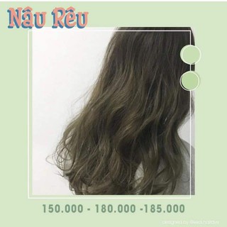combo nhuộm nâu rêu kèm oxi trợ dưỡng và găng tay