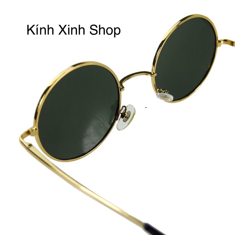 Kính Râm Nam Nữ Mắt Tròn Thầy Bói Gọng Kim Loại Dày Cao Cấp