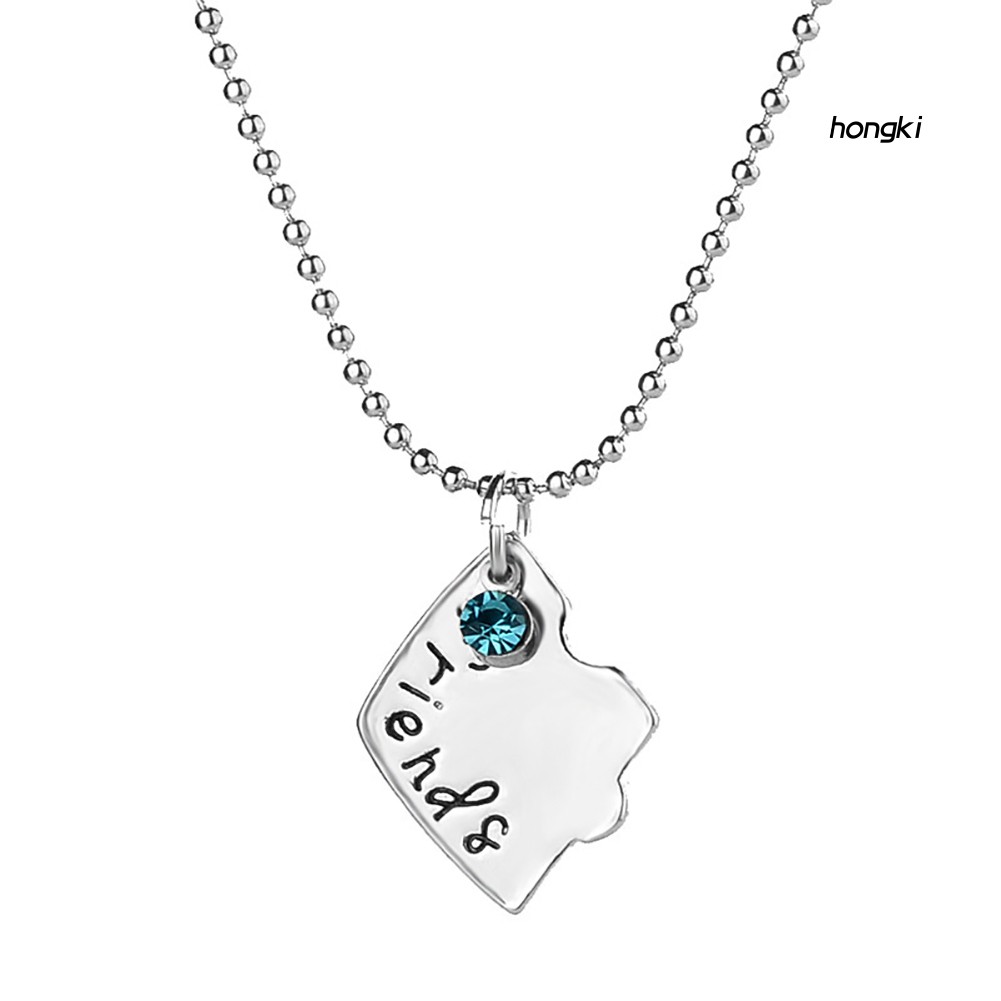 Set 3 Vòng Cổ Tình Bạn Mặt Hình Trái Tim Đính Đá Lấp Lánh