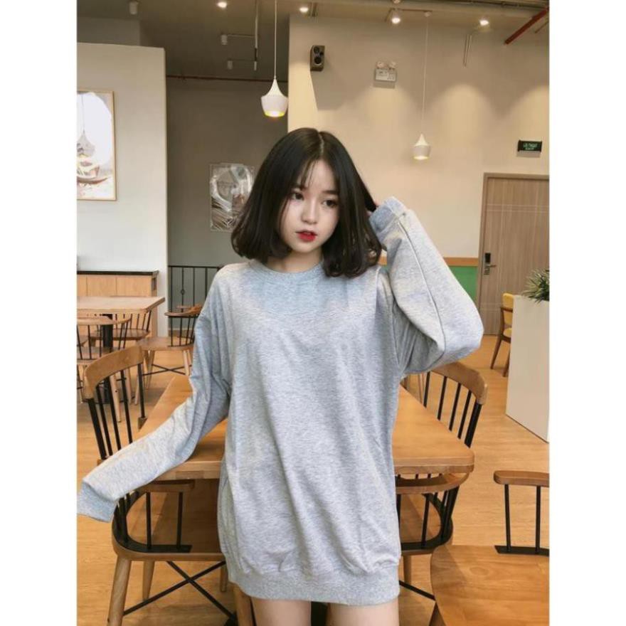 Áo SWEATER Trơn XÁM UNISEX