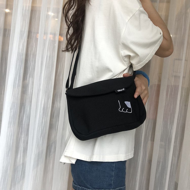 Túi Xách Đeo Vai Vải Bạt Hình Mèo Dễ Thương Dễ Phối Đồ Cho Học Sinh Túi Vải Đeo Chéo Nữ Đi Chơi Túi Vải Đeo Chéo Nữ Mini Cute