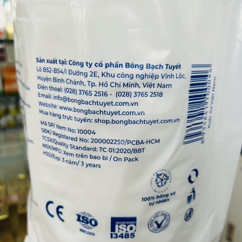 ✅ [Chính Hãng] Bông Gòn Y Tế  Bạch Tuyết 1 KG, Mịn Sạch Tinh Tế , Thấm Nước , 100% Cotton, Không Xơ Bông