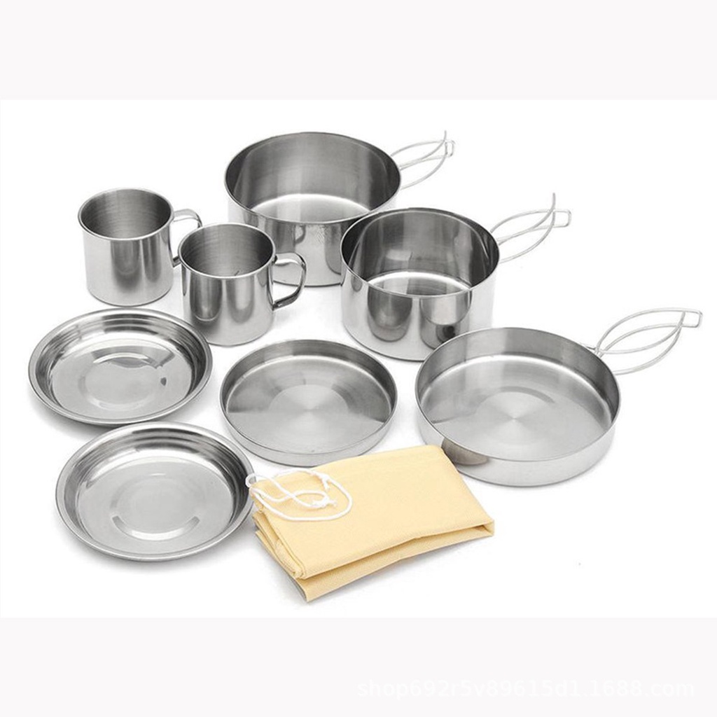 Bộ nồi chảo cốc hiệu CAMEL 8 món cắm trại gọn nhẹ xuất nhật [DCp2]