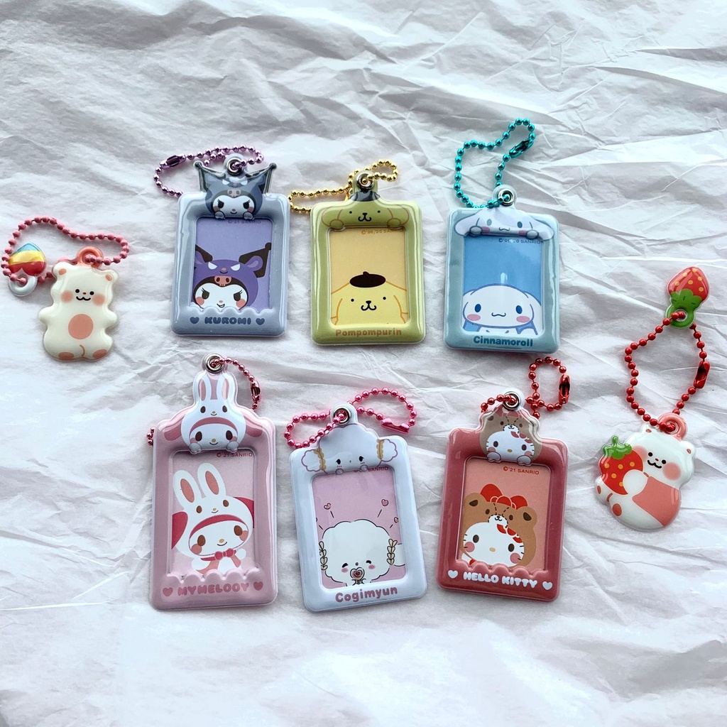 Móc Khóa Đựng Thẻ Ảnh Mini Hình Sanrio Kuromi Kitty Kpop