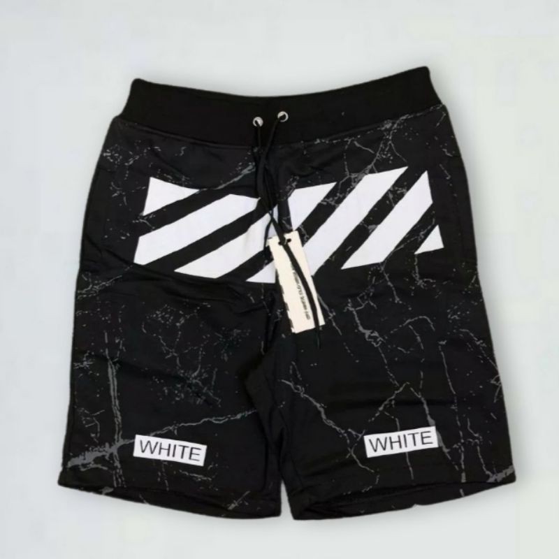 Off-White Quần Short Off-White Họa Tiết Đá Cẩm Thạch / Galaxy Cá Tính