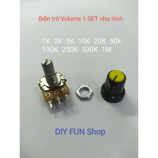 Biến trở Volume 1 Set có Nắp 1K 2K 5K 10K 20K 50K 100K 250K 500K 1M
