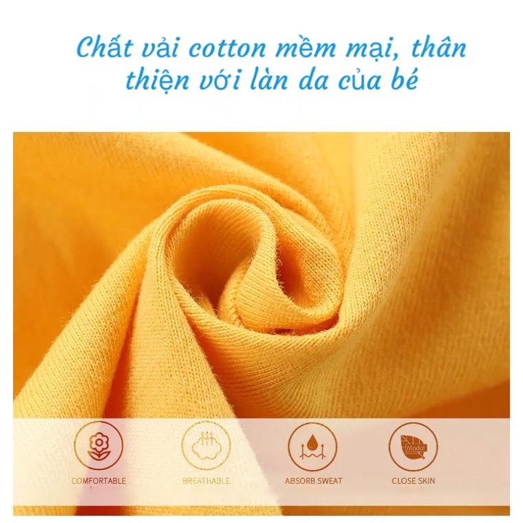 BỘ QUẦN ÁO CỘC TAY CÀI VAI THUN COTTON CHO BÉ - M090322