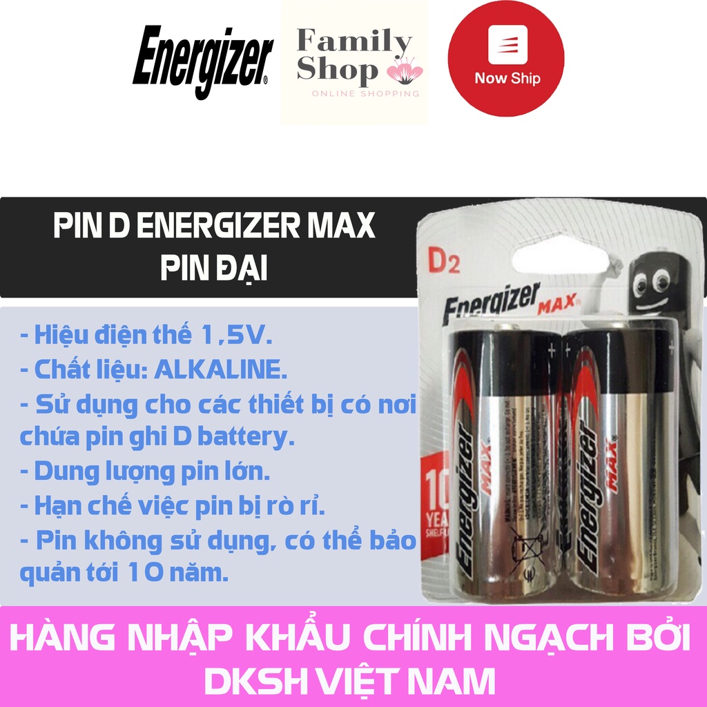 [Hàng Chính Hãng] Pin Max Energizer Các Loại: Pin D/ Pin C/ Pin AAA/AA (12 VIÊN/GÓI)