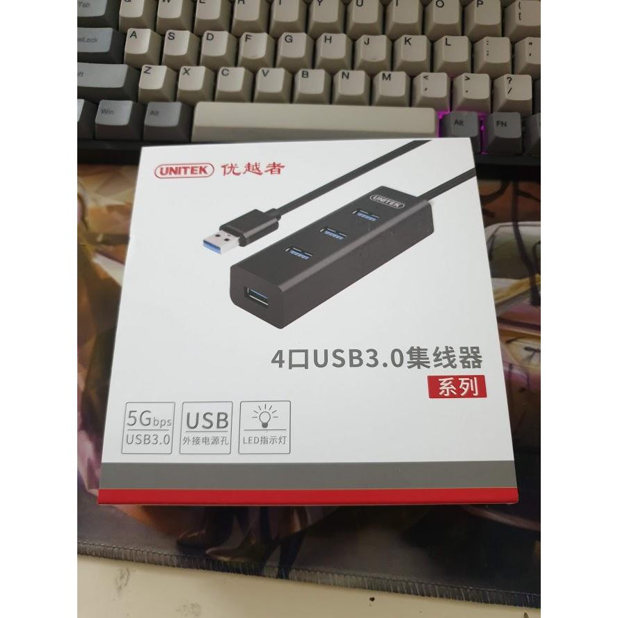 Hub USB ✨Free Ship✨ Hub Chia USB 4 Cổng Chuẩn 3.0 UNITEK Y-3089-Hỗ trợ truyền data đến 5Gbps