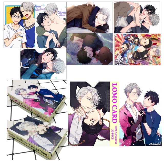 Hộp 30 lomo card victuuri couple yuri!!!on lce