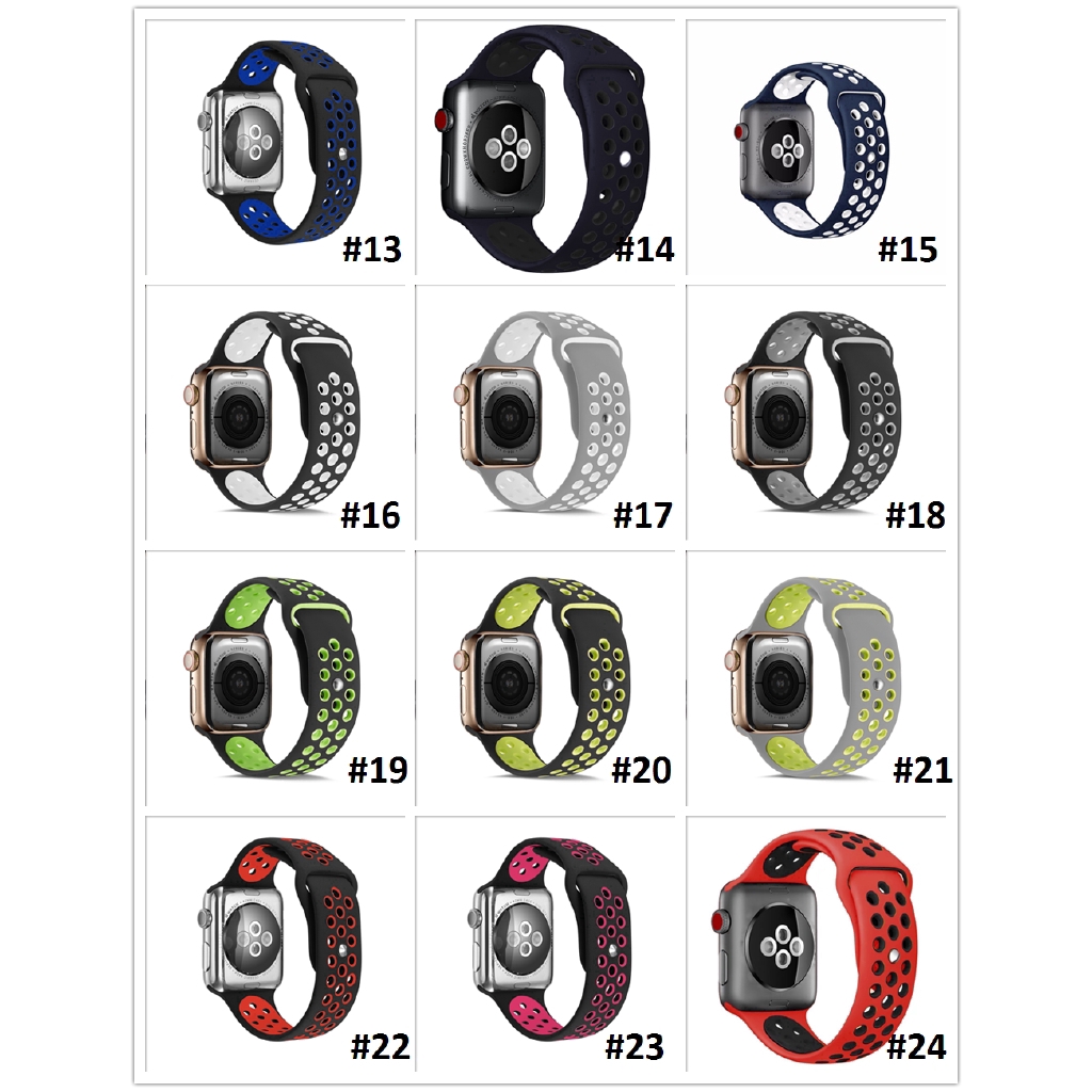 【Apple Watch Strap】Dây đeo silicon thể thao cho đồng hồ thông minh Apple Watch Series 6 se 5 4 3 2 1 38mm 40mm 44mm 42mm