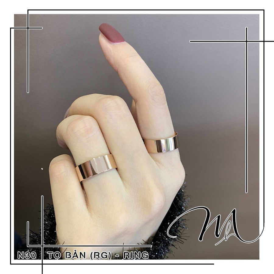 Nhẫn nam nữ unisex bản to cá tính Titan không gỉ Siêu Bền - Măng’s House N30