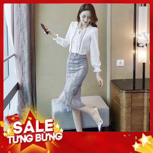 ÁO VOAN REN . CHÂN VÁY XÔ PHỐI LƯỚI - Hàng nhập khẩu