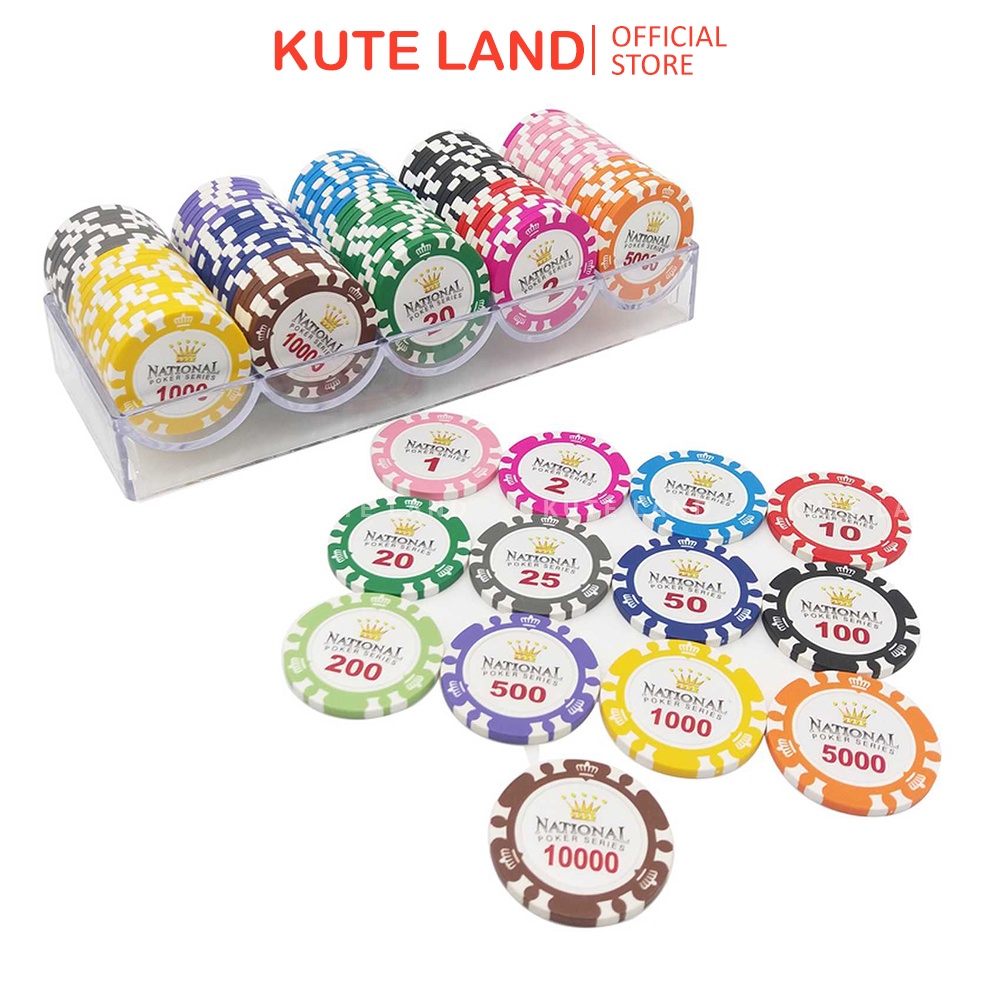 Chip Poker National Poker Club Loại Tiêu Chuẩn 3 Lớp 14 Gram Đầy Đủ Loại Số PKC4