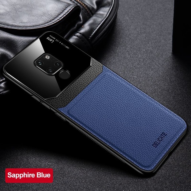 Ốp điện thoại chống sốc phối da tráng gương sang trọng cho Huawei Mate 20 Pro Lite 20 X Mate 10 9 8
