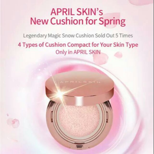 Phấn nước April Skin Magic Snow Cushion Pink SPF50++ PA+++Phấn nước thần thánh đã ra mẫu mới Pink phấn nước thần tha