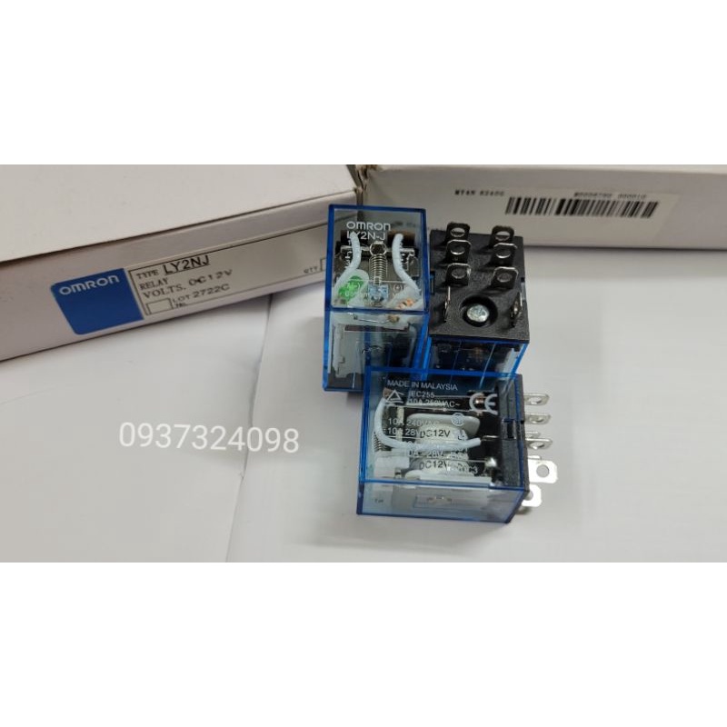Rơ le trung gian 8 chân dẹp LY2N-J 12vdc , rơ le kiếng  LY2N-J 12vdc 8 chân dẹp