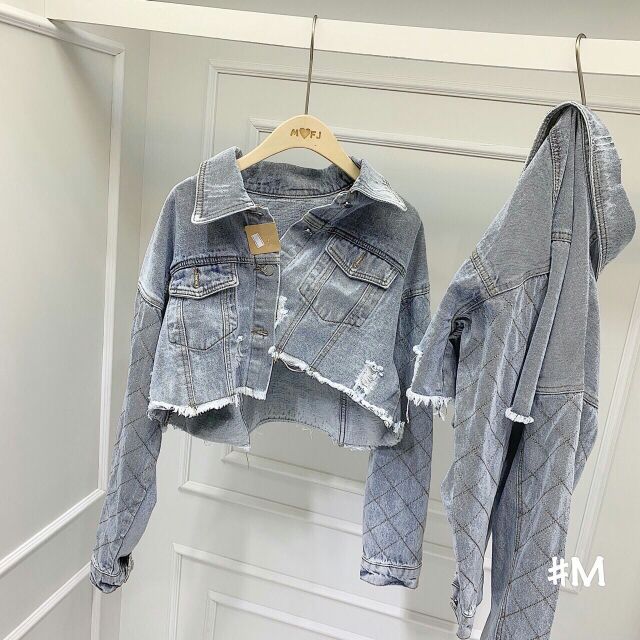 Khoác jean lửng tay thêu MK193 KJW052