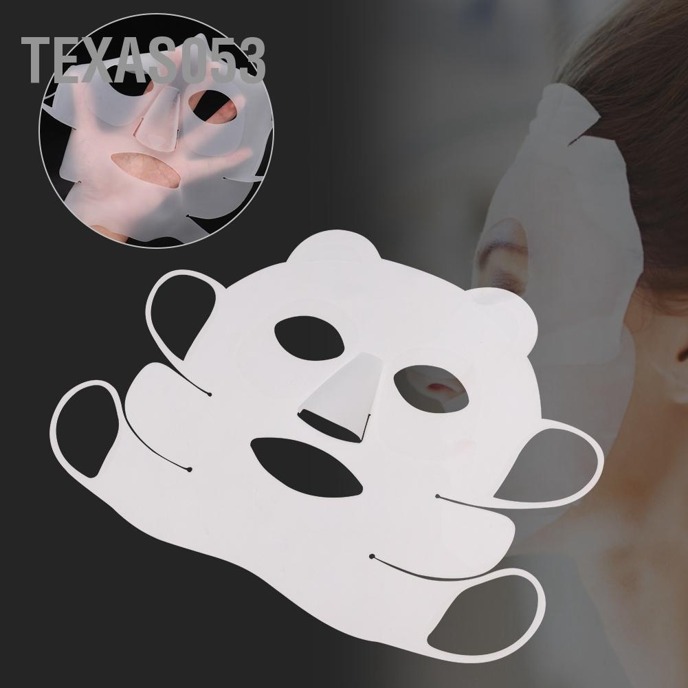 Texas053 Reusable Panda Ear-Hook Silicone Facial Mask Cover Prevent Serum Evaporation Beauty Tool