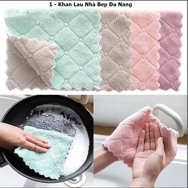 Khăn Lau Nhà Bếp Đa Năng - Khăn Lau Nhà Bếp Hình Trái Cây - Combo 10 Cái Khăn Lau Dùng 1 Lần