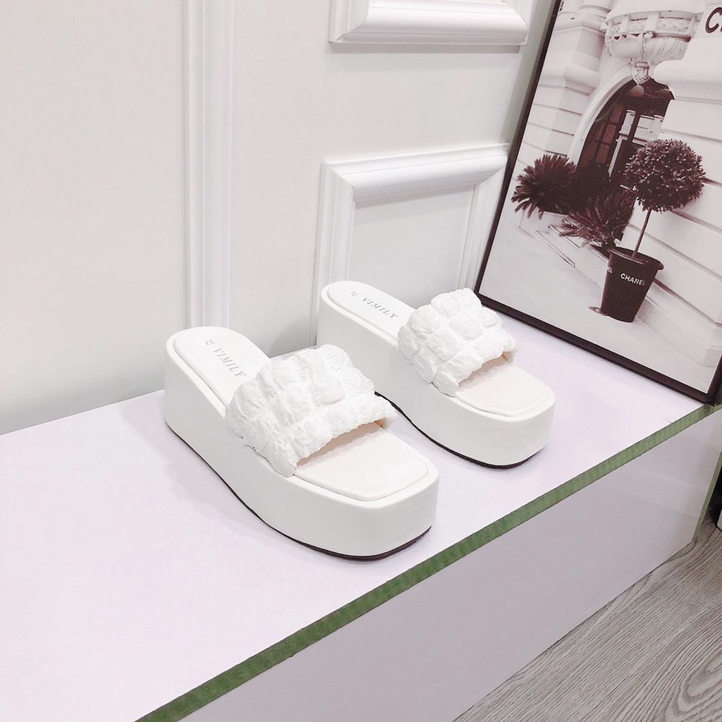 Dép đế bằng 7P quai ngang bản nhúm siêu Hot chất da cao cấp form chuẩn đẹp cực dễ mang - Dép nữ quai ngang đế xuồngbằng