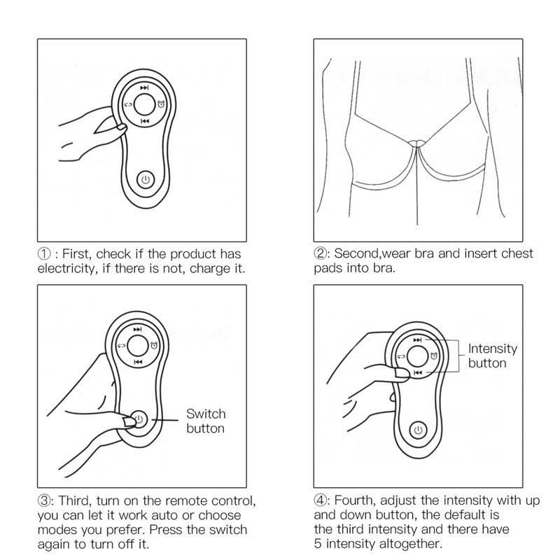 Máy massage ngực CkeyiN điều khiển từ xa tiện lợi