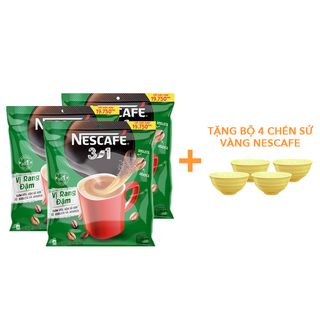  Cà phê hoà tan NESCAFÉ® 3IN1 VỊ RANG ĐẬM - công thức cải tiến - COMBO 3 bịch x 46 gói x 16g