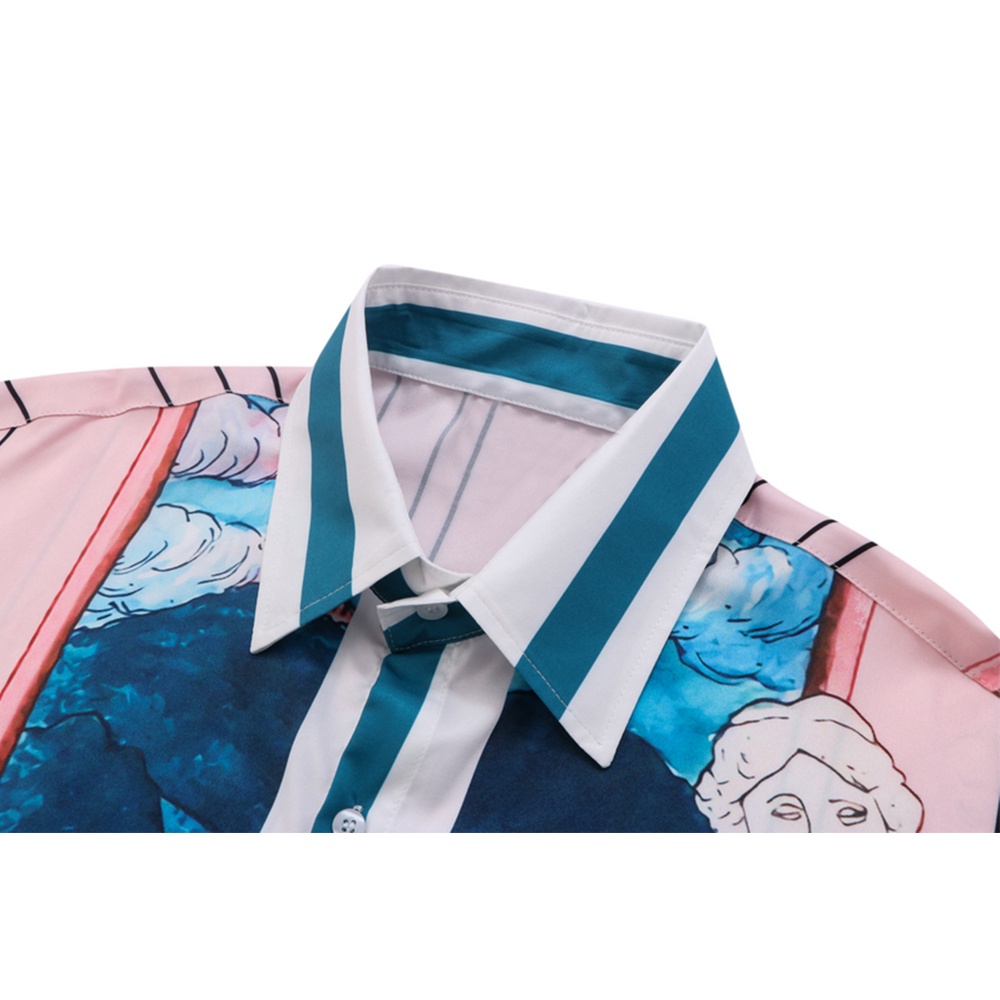 Áo Sơ Mi Tay Dài Cổ Bẻ In Biểu Tượng Tối Màu Thời Trang Mùa Thu Cho Nam Và Nữ