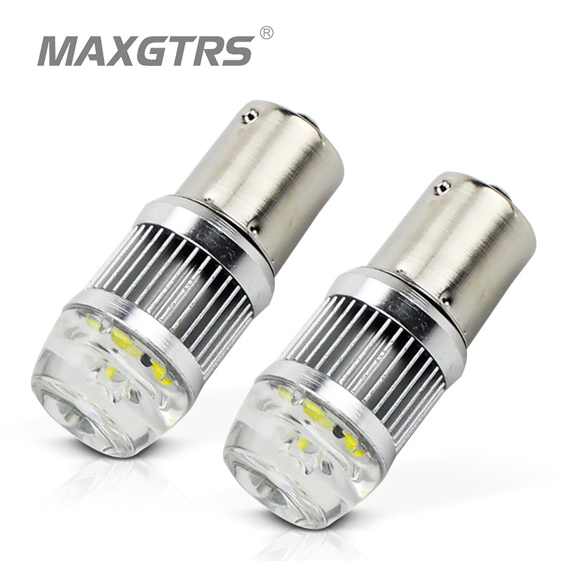 Bóng Đèn LED MAXGTRS Đảo Ngược Thấu Kính Tinh Thể Sao Lưu Công Suất Cao Chip CREE S25 1156 XBD P21W BA15S