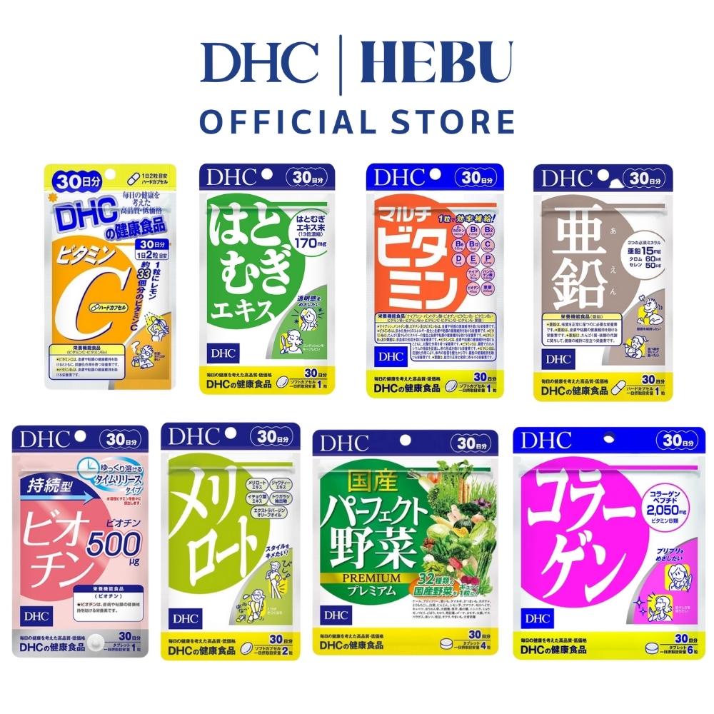 Viên uống DHC bổ sung Vitamin C, Rau củ, Kẽm, Collagen, Multi vitamin, Biotin, Trắng da, Melilot 1 gói 30 ngày