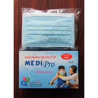 Khẩu trang y tế trẻ em MEDI Pro 3 lớp (xanh - 10 cái) - Thời Thanh Bình