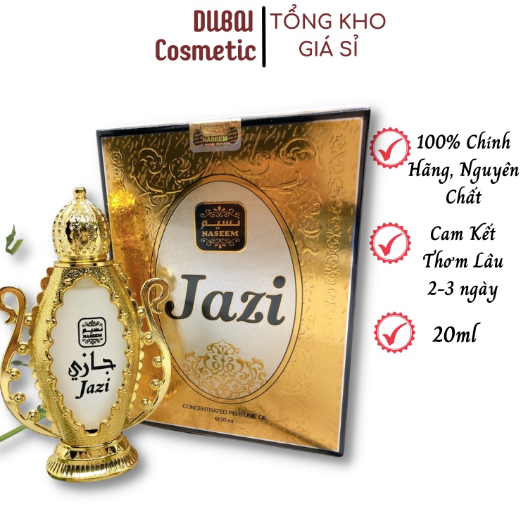Tinh Dầu Nước Hoa Dubai Nội Địa Jazi For Women 20ml - Tặng Lăn 5ml Mùi Bất Kì