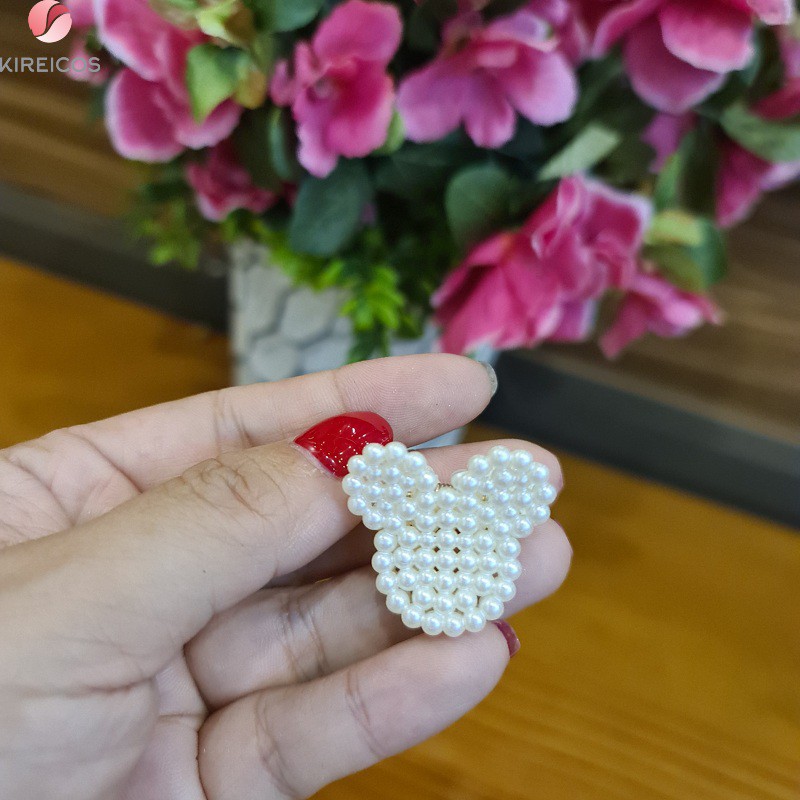 Set 2 Kẹp Tóc Gấp Tóc Ngọc Trai Nhân Tạo Size Nhí 3.3cm Siêu Kute