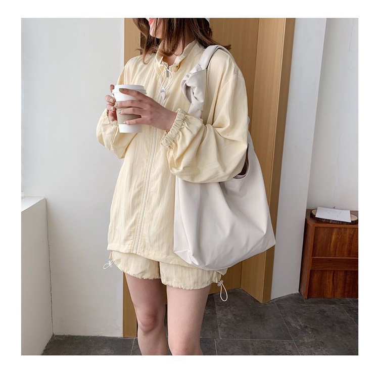 Túi Đeo Vai Cỡ Lớn Bằng Nylon Màu Sắc Đơn Giản Thời Trang Cho Nữ