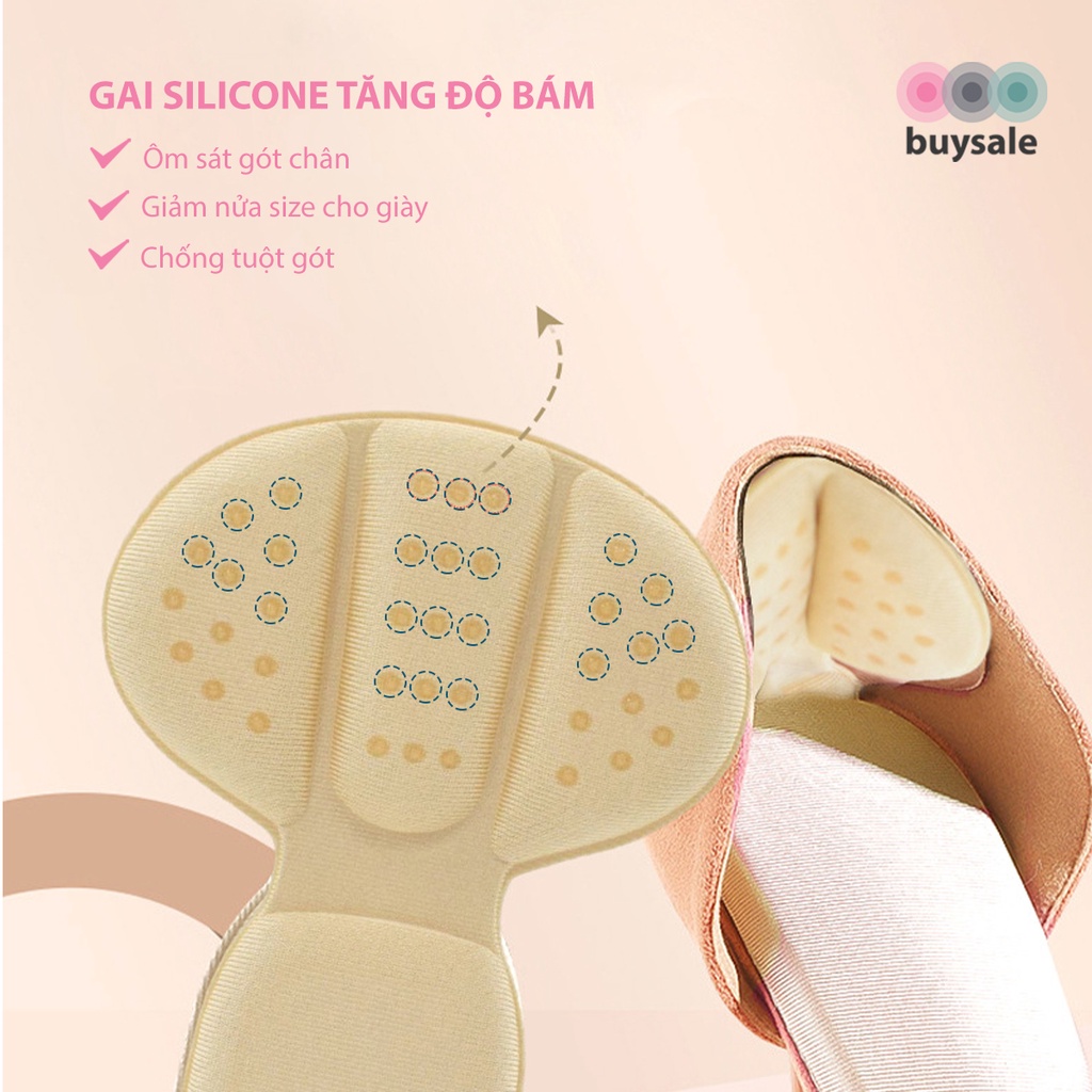 Lót giày bảo vệ gót chân giúp chống trầy da và chống thốn gót thiết kế kiểu vỏ sò ôm trọn gót chân - buysales - BSPK274
