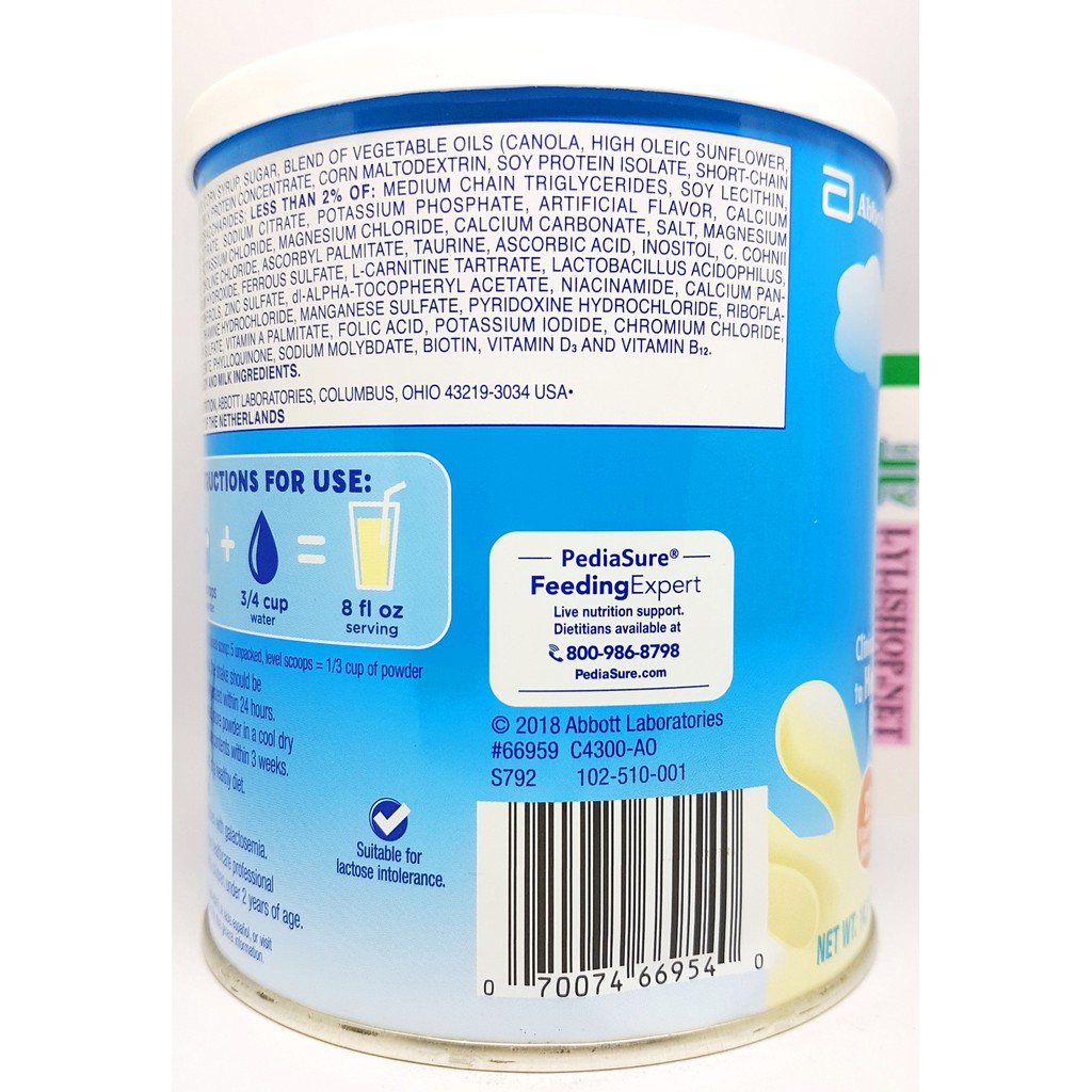 Sữa bột Pediasure Grow &amp; Gain hương Vanilla hộp 400g cho bé từ 2 tuổi của Mỹ