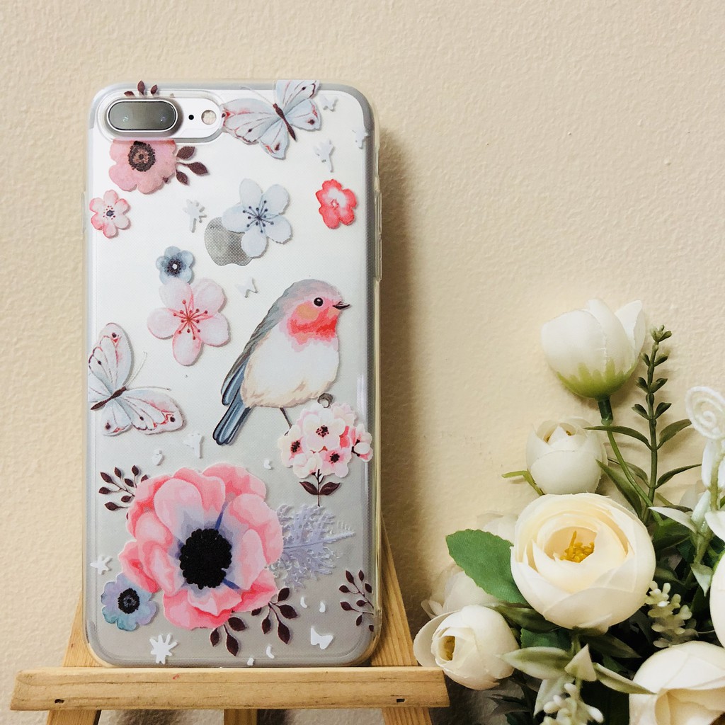 Ôp lưng Iphone dẻo Chim hoa