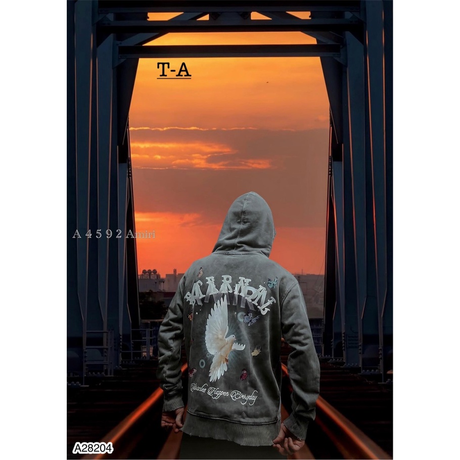 Áo Nỉ Hoodie Nam Xám In Hình Cao Cấp - Áo Hoodie Nam AMR In Chữ Cực Đẹp