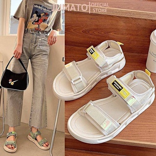 Dép sandal nữ quai ngang chất liệu vải canvas siêu bền đi học hot trend 2022 JUMATO G2.034.DE.40